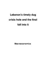 Research Papers 'Lebanon’s timely dug crisis hole and the final fall into it', 1.