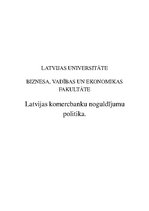 Research Papers 'Latvijas komercbanku noguldījumu politika', 1.