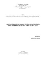 Essays 'Aktuālās kriminālprocesa tiesību problēmas, kas saistās ar prokurora priekšrakst', 1.