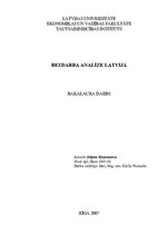 Term Papers 'Bezdarba analīze Latvijā', 1.