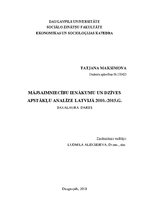 Term Papers 'Mājsaimniecību ienākumu un dzīves apstākļu analīze Latvijā', 1.