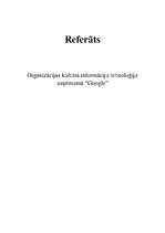 Research Papers 'Organizācijas kultūra informāciju tehnoloģiju uzņēmumā "Google"', 1.