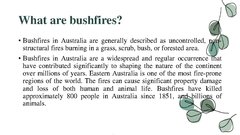 Presentations 'Bushfires in Australia', 2.