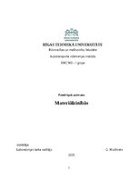 Summaries, Notes 'Patstāvīgais uzdevums Materiālzinībās', 1.