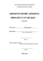 Research Papers 'Krimināltiesību jēdziens, principi un funkcijas', 1.