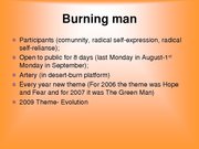Presentations 'Burning Man Festival', 3.