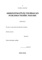 Research Papers 'Administratīvās tiesības kā publisko tiesību nozare', 1.