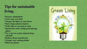 Presentations 'Sustainable Living', 3.