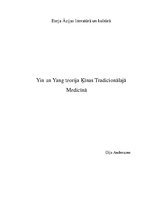 Essays 'Iņ un Jaņ teorija Ķīnas tradicionālajā medicīnā', 1.