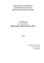 Essays 'Elektronisko mediju formāti un arhīvi', 1.