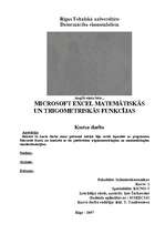 Research Papers 'Microsoft Excel matemātiskās un trigonometriskās funkcijas', 1.