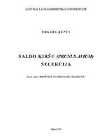 Research Papers 'Saldo ķiršu (Prunus avium) selekcija', 1.