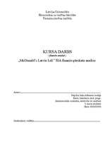 Research Papers 'Uzņēmuma "McDonald's Latvia Ltd" finanšu pārskatu analīze', 1.
