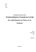 Research Papers 'Franču kafejnīcas Francijā un Latvijā', 1.