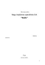 Business Plans 'Nagu kopšanas speciālists SIA ‘’Nails’’', 1.