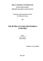 Research Papers 'TNK būtība un loma ekonomikas attīstībā', 1.