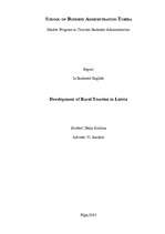 Summaries, Notes 'Development of Rural Tourism in Latvia', 1.