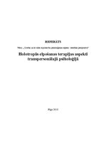 Research Papers 'Holotropās elpošanas terapijas aspekti transpersonālajā psiholoģijā', 1.