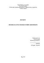 Research Papers 'Mediācija civiltiesisko strīdu risināšanā', 1.