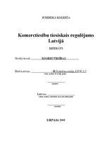 Research Papers 'Komerctiesību tiesiskais regulējums Latvijā', 1.