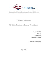 Research Papers 'The Effect of Remittances on Economy: The Latvian Case', 1.