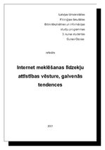 Research Papers 'Interneta meklēšanas līdzekļu attīstības vēsture, galvenās tendences', 1.