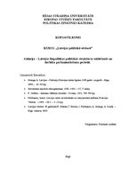 Summaries, Notes 'Latvijas Republikas politiskās struktūras veidošanās un darbība parlamentārisma ', 1.