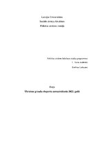 Essays 'Ukrainas graudu eksporta samazināšanās 2022. gadā.', 1.