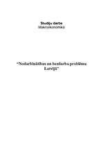 Research Papers 'Nodarbinātības un bezdarba problēma Latvijā', 1.