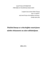 Essays 'Dažādu līmeņu ar arheoloģisko mantojumu saistīto dokumentu un aktu salīdzinājums', 1.