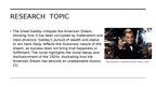 Presentations 'The american dream in the great gatsby', 5.
