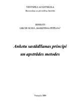 Research Papers 'Anketu sastādīšanas principi un apstrādes metodes', 1.