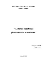 Research Papers 'Lietuvas Republikas pilsoņu sociālā aizsardzība', 1.