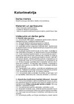 Summaries, Notes 'Kolorimetrija', 1.