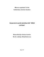 Research Papers 'Korporatīvā sociālā atbildība AAS "Ergo Latvija"', 1.