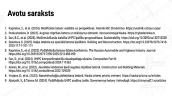 Presentations 'Augstas stiprības un energoefektīvi betoni', 12.