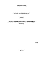 Research Papers 'Mūsdienu socioloģiskās teorijas - Roberts Kings Mērtons', 1.
