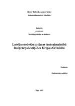 Research Papers 'Latvijas nodokļu sistēmas lauksaimniecībā integrācija, iestājoties Eiropas Savie', 1.