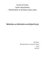 Research Papers 'Bibliotēku un bibliotekāru asociācijas Eiropā', 1.