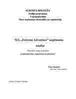 Essays 'SIA "Extreme Adventure" uzņēmuma analīze', 1.
