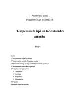 Research Papers 'Temperamenta tipi un to vēsturiskā attīstība', 1.