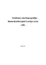 Essays 'Problēmas salu bioģeogrāfijas likumsakarību izpētē Latvijas ezeru salās', 1.