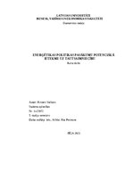 Research Papers 'Enerģētikas politikas pasākumu potenciālā ietekme uz tautsaimniecību', 1.