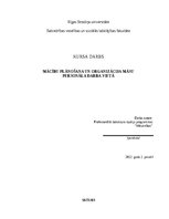 Research Papers 'Mācību plānošana un organizācija māsu personāla darba vietā', 1.