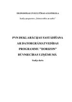 Practice Reports 'Pievienotās vērtības deklarācijas sastādīšana ar datorgrāmatvedības programmu "H', 1.