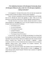 Essays 'The Institutional Structure of the European Community Allows the European Citize', 1.