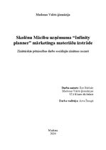 Research Papers 'Skolēnu Mācību uzņēmuma “Infinity planner” mārketinga materiālu izstrāde', 1.