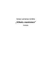 Research Papers 'Ilonas Leimanes romāns "Vilkaču mantiniece"', 1.