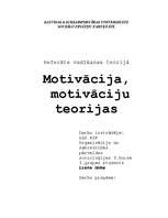 Research Papers 'Motivācija, motivāciju teorija', 1.