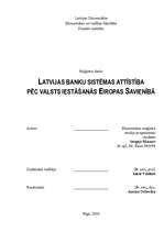 Term Papers 'Latvijas banku sistēmas attīstība pēc valsts iestāšanās Eiropas Savienībā', 1.